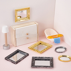 8Pcs 8 Style Miniature Retro Plastic Mirrors&nbsp;MJEW-CP0001-01