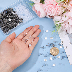 304 Stainless Steel Blank Flat Round Stud Earring Findings&nbsp;STAS-DC0017-54C