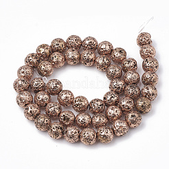 Electroplated Natural Lava Rock Beads Strands&nbsp;G-T098-01C-06