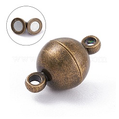 Round Brass Magnetic Clasps with Loops&nbsp;X-MC019-AB