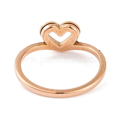 304 Stainless Steel Heart Finger Ring for Women&nbsp;RJEW-C086-06-RG