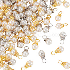 100Pcs 2 Colors Round Imitation Pearl Acrylic Pendants&nbsp;PALLOY-TA00292