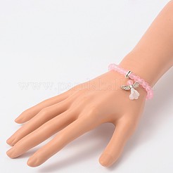 Stretchy Frosted Glass Beads Kids Charm Bracelets for Children's Day&nbsp;BJEW-JB01769-06