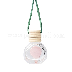 Empty Glass Perfume Bottle Pendants with Wood Cap&nbsp;DJEW-PW0002-04A