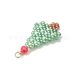 Christmas Themed Glass Seed Beaded Pendants&nbsp;PALLOY-MZ00868-02