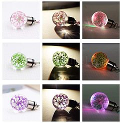 Round Transparent Glass Wishing Pendants&nbsp;GLAA-PH0007-21P