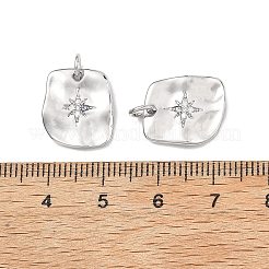 SHEGRACE Brass Micro Pave Clear Cubic Zirconia Pendants&nbsp;XGRQ2C849-404P