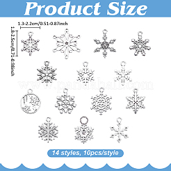 140Pcs 14 Styles Tibetan Style Alloy Pendants&nbsp;TIBEP-ME0001-16