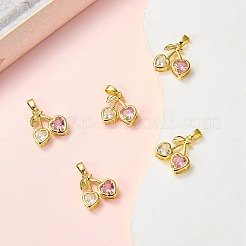 5Pcs Brass Micro Pave Cubic Zirconia Charms&nbsp;KK-SZ0003-05