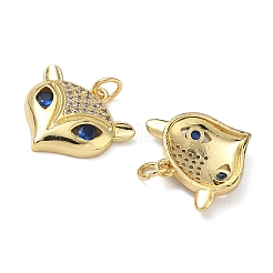 Brass Micro Pave Cubic Zirconia Pendants&nbsp;KK-L257-18G