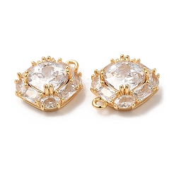 Brass with Glass Charms&nbsp;KK-B074-27G