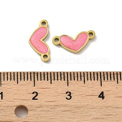 Ion Plating(IP) 316L Surgical  Stainless Steel Enamel Heart Connector Charms&nbsp;STAS-D035-21G