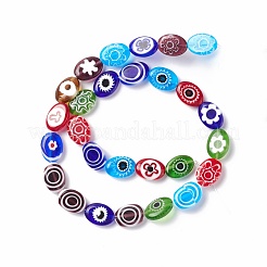 Handmade Millefiori Glass Lampwork Beads Strands&nbsp;LAMP-F024-04