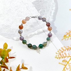 2 Strands Round Natural Indian Agate Beads Strands&nbsp;G-OC0002-32