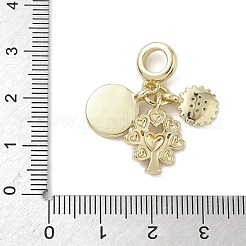 Brass Micro Pave Clear Cubic Zirconia European Dangle Charms&nbsp;KK-K368-25G