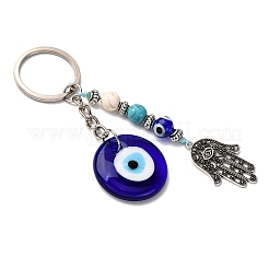Handmade Evil Eye Iron Lampwork Pendant Keychains&nbsp;KEYC-JKC01387