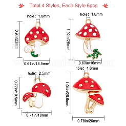 24Pcs 4 Styles Alloy Enamel Pendants&nbsp;ENAM-SC0002-17