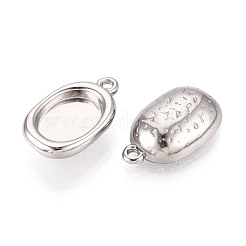 304 Stainless Steel Pendant Cabochon Settings&nbsp;STAS-N114-46B-P