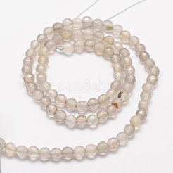 Faceted Natural Agate Round Beads Strands&nbsp;G-E318C-4mm-12