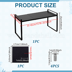 Rectangle Carbon Iron Alloy Extendable Cabinet Tiered Storage Rack for Socks&nbsp;AJEW-WH0609-741A-02