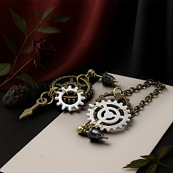 2 Pairs Alloy Toothed Wheel Dangle Stud Earrings&nbsp;EJEW-HY0001-19C