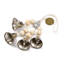 Iron Bell & Alloy Sun Charm Hanging Ornaments&nbsp;HJEW-JM02469