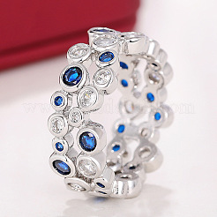 Hollow Brass Pave Cubic Zirconia Finger Rings&nbsp;FS-WG3B071-02