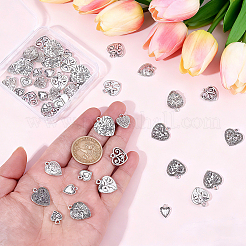 50Pcs 10 Styles Tibetan Style Alloy Charms&nbsp;FIND-BM0001-49