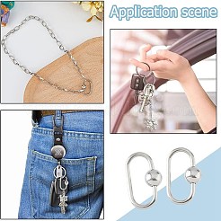 10Pcs 304 Stainless Steel Screw Carabiner Lock Charms&nbsp;STAS-HS0001-02