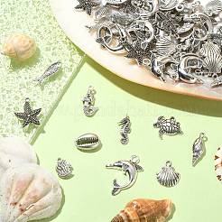 100pcs 10 Style Tibetan Style Alloy Charms&nbsp;TIBEP-CJ0001-36
