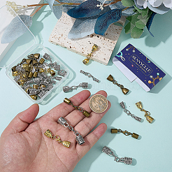 32Pcs 8 Styles Alloy Cord Ends&nbsp;HJEW-SC0003-06