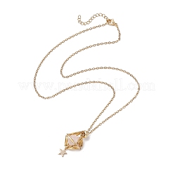 3Pcs 3 Styles Star Moon Stainless Steel Braided Chain Macrame Pouch Empty Stone Holder Pendant Necklace Making&nbsp;NJEW-JN04956-01