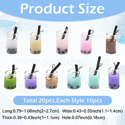 20Pcs 2 Styles Glass Bottle Pendants&nbsp;CRES-YW0002-63