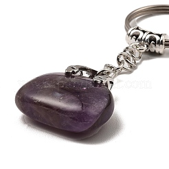 Natural Amethyst Bag Pendant Keychain&nbsp;G-Z033-16P-06