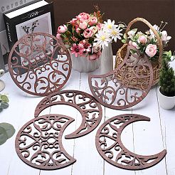 Wooden Moon Phase Decor Wall Decorations Set&nbsp;AJEW-WH0258-790A