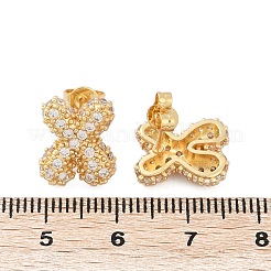 Brass Micro Pave Cubic Zirconia Stud Earrings&nbsp;EJEW-Z091-04G-X