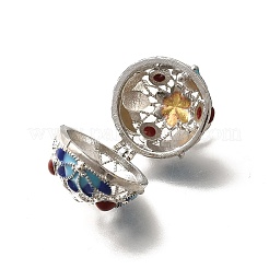 Brass with Enamel Bead Cage Pendants&nbsp;KK-M313-42P-02