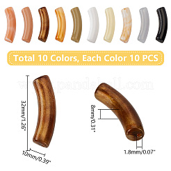 100Pcs 10 Styles Opaque Acrylic Beads&nbsp;MACR-PH0001-72B