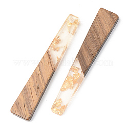 Transparent Resin & Walnut Wood Pendants&nbsp;X-RESI-S389-043A-B05