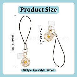 20Pcs 10 Style Alloy Enamel Mobile Straps&nbsp;HJEW-OC00116