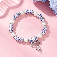Brass Bowknot Charm Bracelets&nbsp;BJEW-JB12905