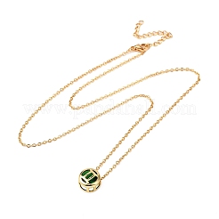 Brass Pave Cubic Zirconia Birth Stone Constellation Pendant Cable Chain Necklaces&nbsp;NJEW-D334-01G-11