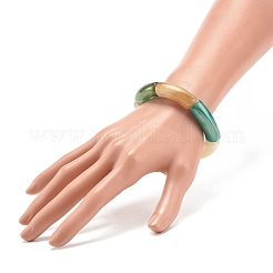 Acrylic Curved Tube Chunky Stretch Bracelet for Women&nbsp;BJEW-JB08285