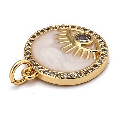 Brass Micro Pave Clear Cubic Zirconia Pendants&nbsp;ZIRC-B0003-14G