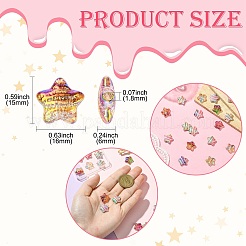 18Pcs 18 Colors Printed Resin Beads&nbsp;RESI-CJ0004-64