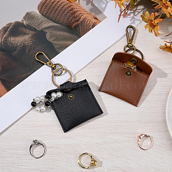 2Pcs 2 Colors PU Leather Finger Ring Storage Bags Pendant Decorations&nbsp;KEYC-CL0001-58B