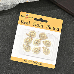 8Pcs Brass Micro Pave Clear Cubic Zirconia Pendants&nbsp;KK-BBC0020-20