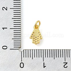 Hamsa Hand Rack Plating Brass Micro Pave Cubic Zirconia Pendants Charms with Jump Ring&nbsp;KK-S396-16