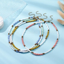 Glass Seed Beaded Necklace for Women&nbsp;NJEW-JN04393