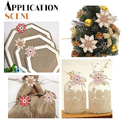 12Pcs 3 Style Braided Jute Flower Ornament Accessories&nbsp;DIY-GF0006-35
